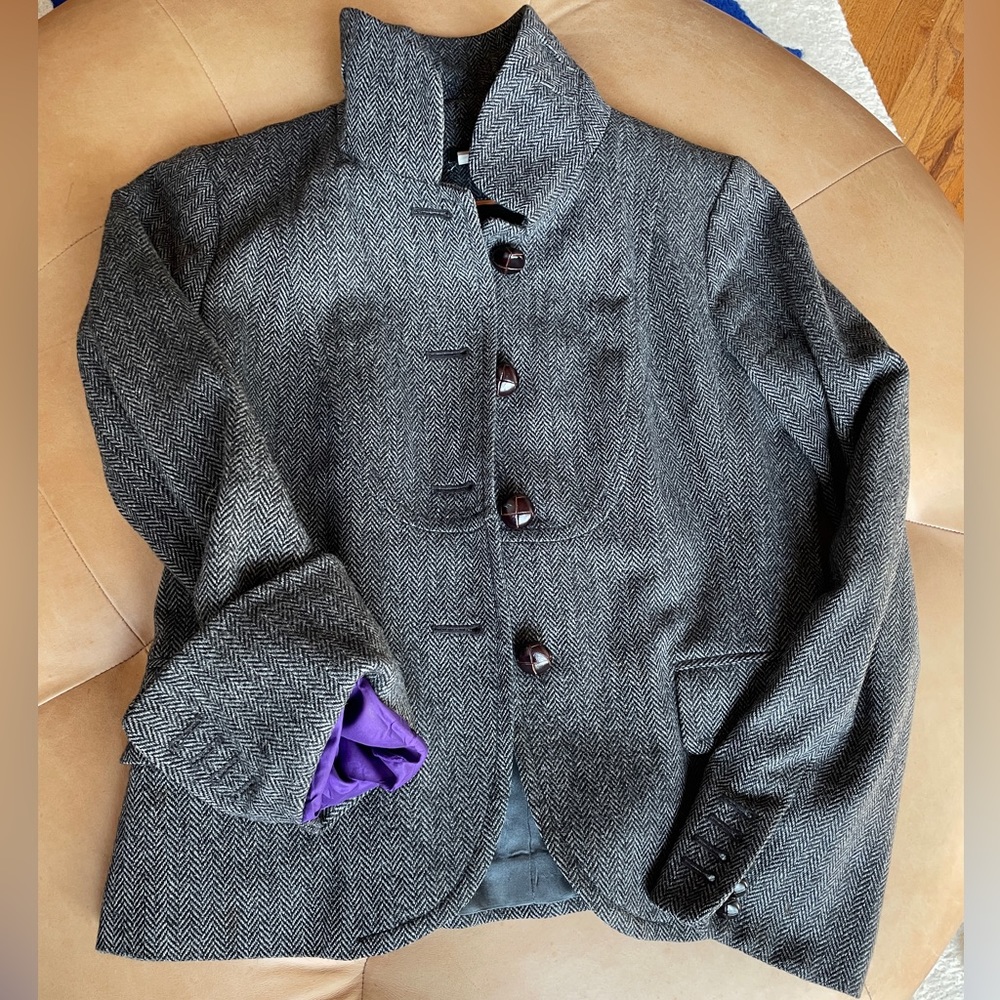 J. Crew Bella herringbone wool blazer sz8 gray